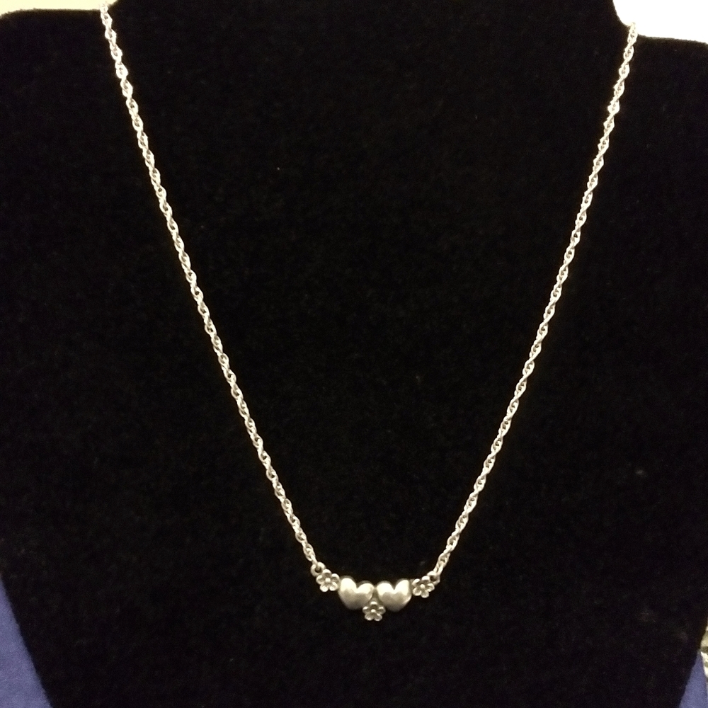 James Avery Retired Heart and Flower Necklace